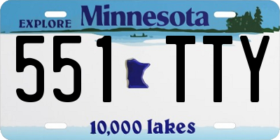 MN license plate 551TTY