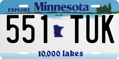 MN license plate 551TUK