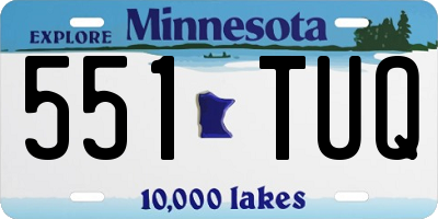 MN license plate 551TUQ