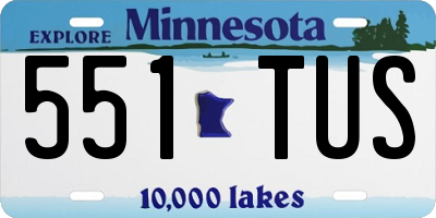 MN license plate 551TUS