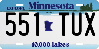 MN license plate 551TUX