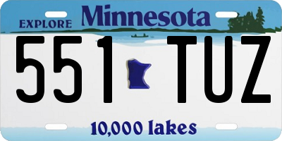 MN license plate 551TUZ