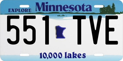MN license plate 551TVE