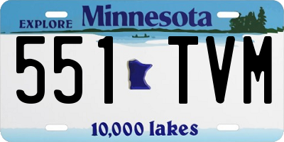 MN license plate 551TVM