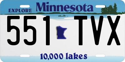 MN license plate 551TVX