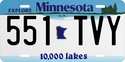 MN license plate 551TVY