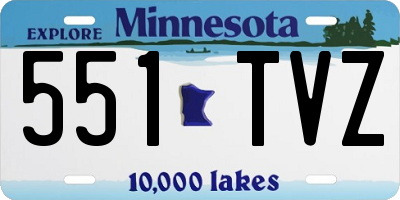 MN license plate 551TVZ