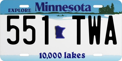 MN license plate 551TWA
