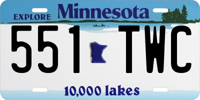 MN license plate 551TWC