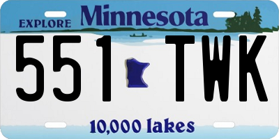 MN license plate 551TWK