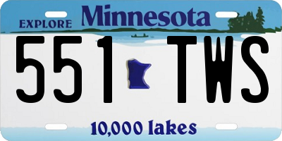 MN license plate 551TWS