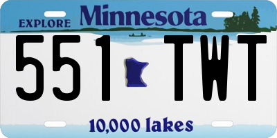 MN license plate 551TWT