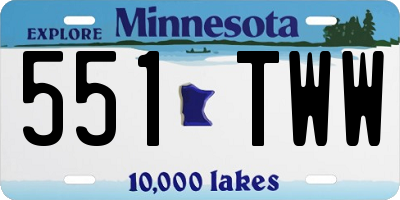 MN license plate 551TWW