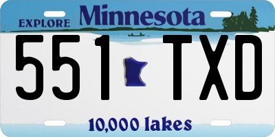 MN license plate 551TXD