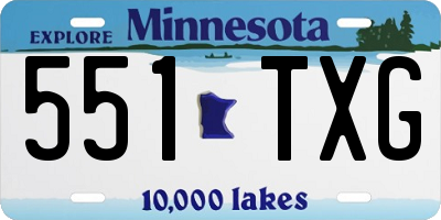 MN license plate 551TXG