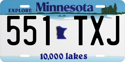 MN license plate 551TXJ
