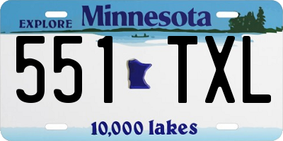 MN license plate 551TXL