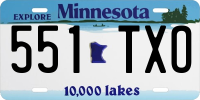 MN license plate 551TXO