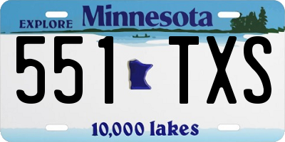 MN license plate 551TXS
