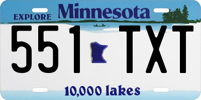 MN license plate 551TXT