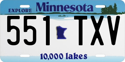 MN license plate 551TXV