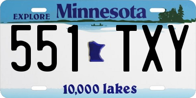 MN license plate 551TXY