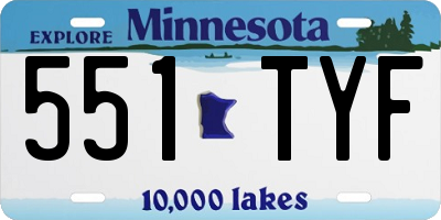 MN license plate 551TYF