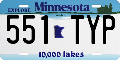 MN license plate 551TYP