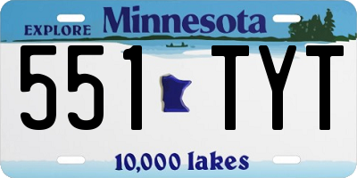 MN license plate 551TYT