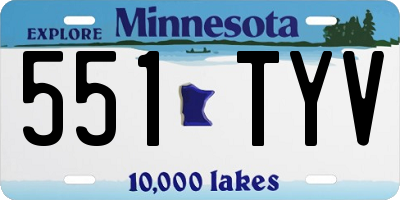 MN license plate 551TYV