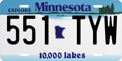 MN license plate 551TYW