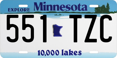 MN license plate 551TZC