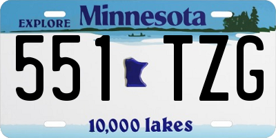 MN license plate 551TZG