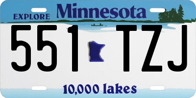 MN license plate 551TZJ