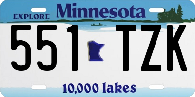 MN license plate 551TZK