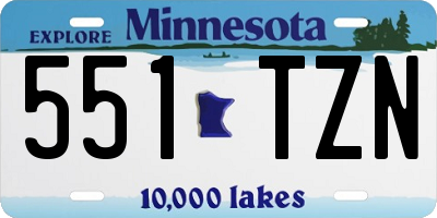 MN license plate 551TZN