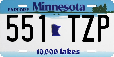 MN license plate 551TZP