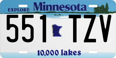 MN license plate 551TZV