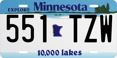 MN license plate 551TZW
