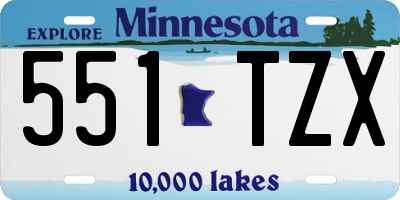 MN license plate 551TZX