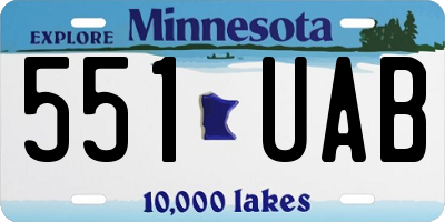 MN license plate 551UAB