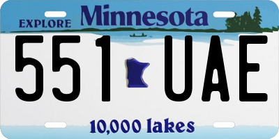 MN license plate 551UAE