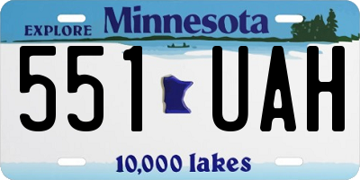 MN license plate 551UAH