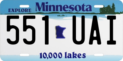 MN license plate 551UAI
