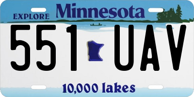 MN license plate 551UAV