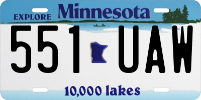 MN license plate 551UAW