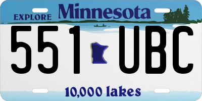 MN license plate 551UBC