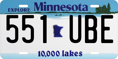 MN license plate 551UBE