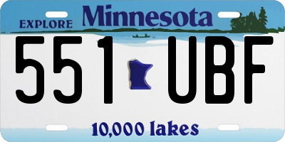 MN license plate 551UBF