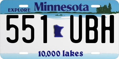 MN license plate 551UBH